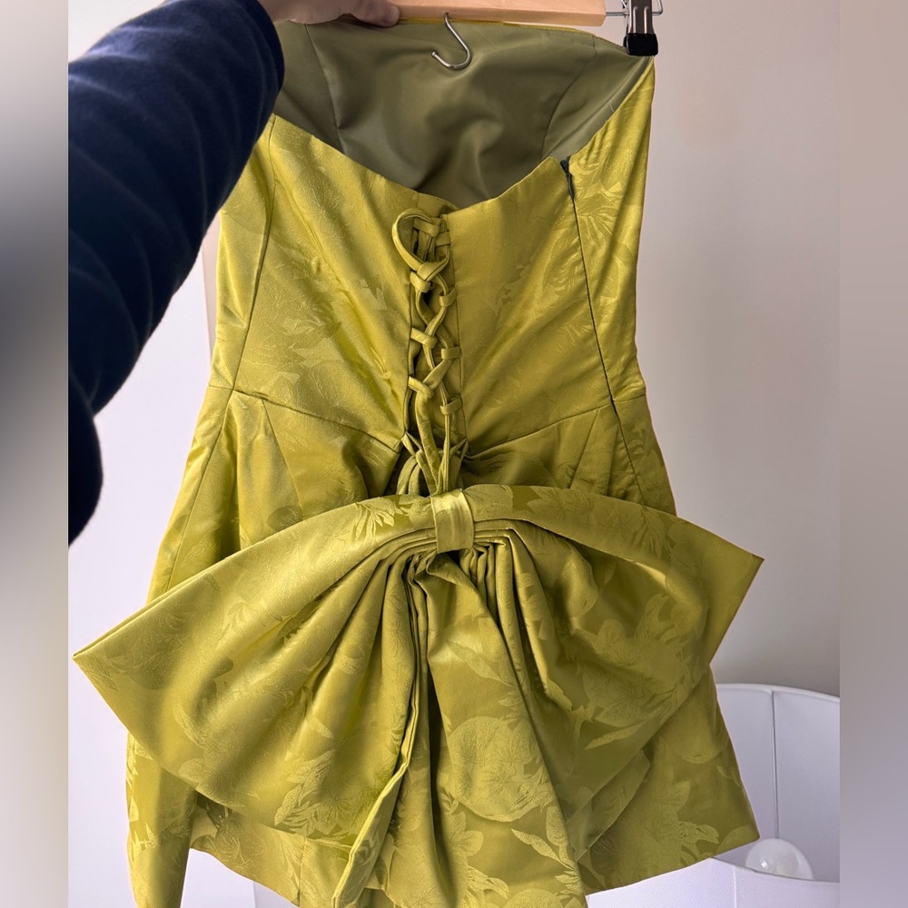 Green Strapless Structured Dress - image 4